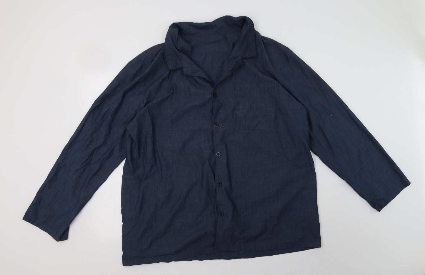 F&F Mens Blue  Polyester  Pyjama Top Size 2XL  Button