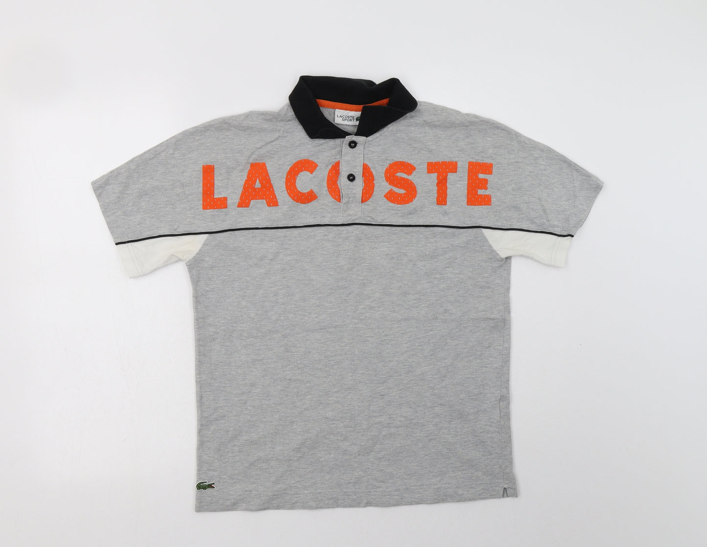 Lacoste Womens Grey  Cotton Basic Polo Size M Collared