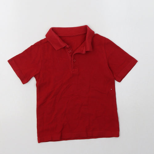 Matalan Boys Red  Cotton Basic Dress Shirt Size 4 Years Collared Button - School Wear