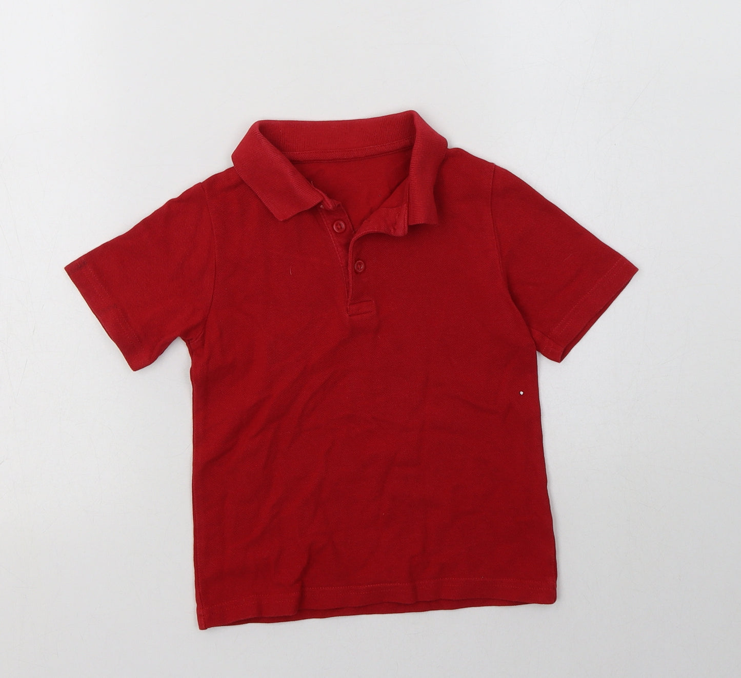 Matalan Boys Red  Cotton Basic Dress Shirt Size 4 Years Collared Button - School Wear