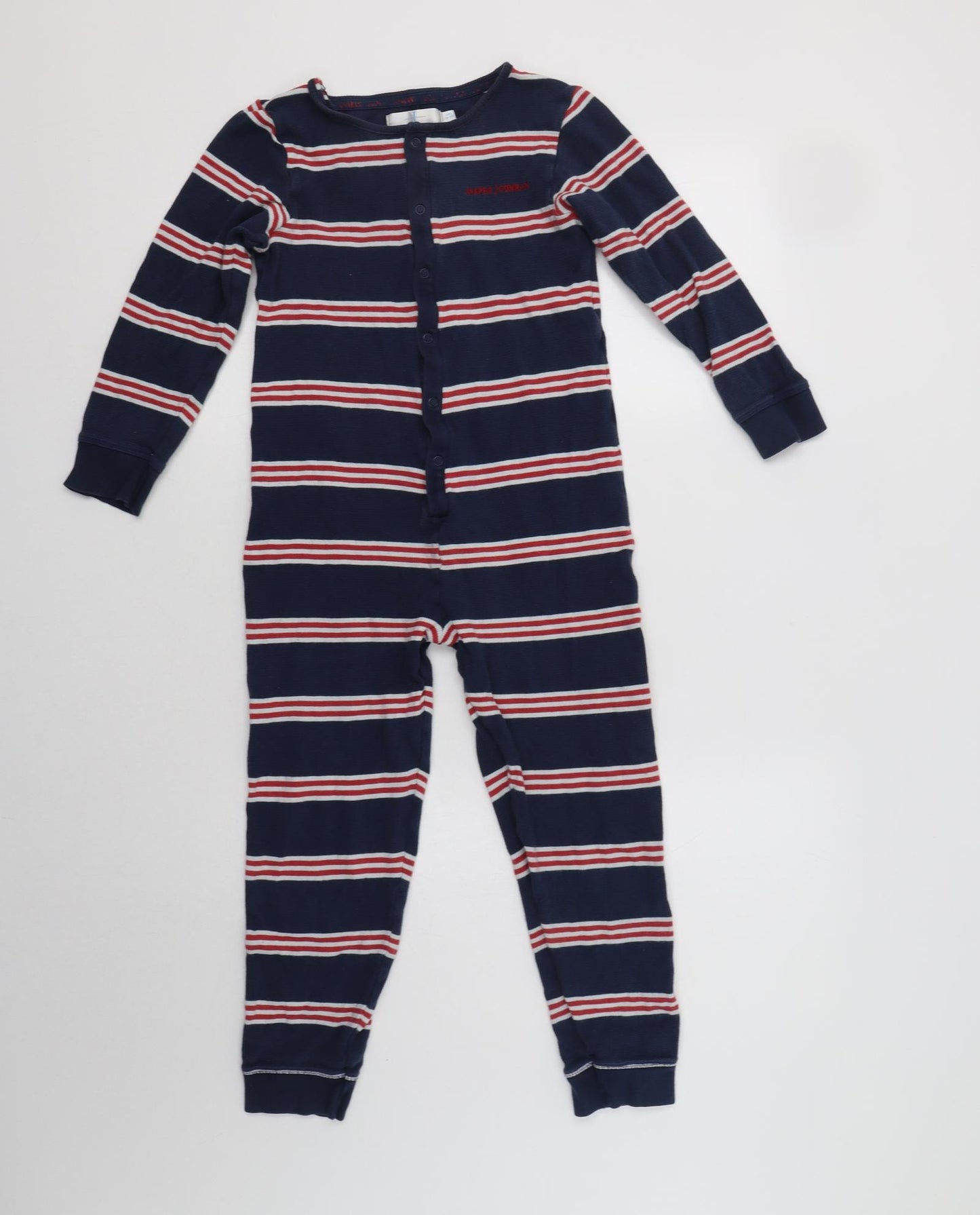 Jasper Conran Boys Blue Striped Cotton  Bodysuit Size 9-10 Years  Snap - Onesie