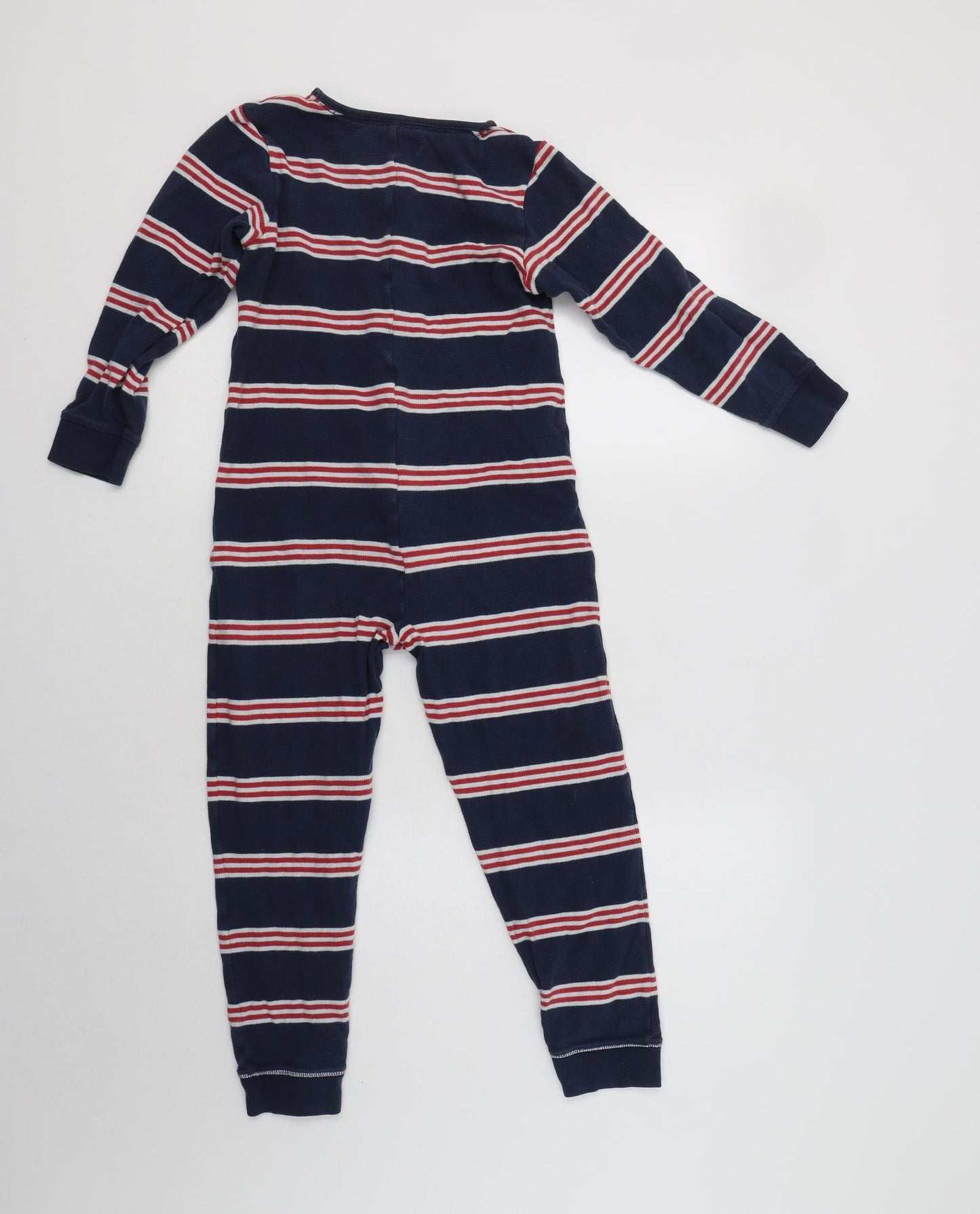 Jasper Conran Boys Blue Striped Cotton  Bodysuit Size 9-10 Years  Snap - Onesie