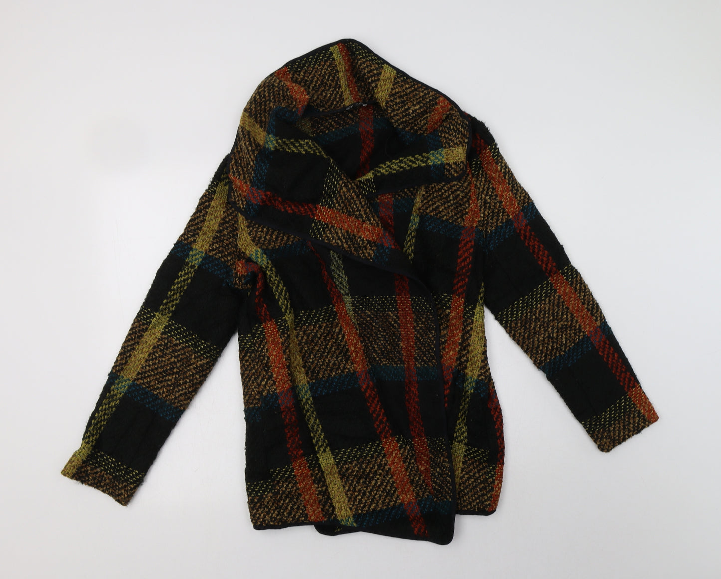 NEXT Womens Multicoloured Check  Overcoat Coatigan Size 12