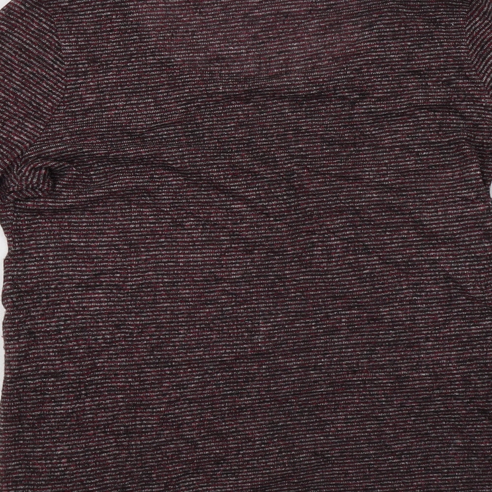 Papaya Womens Purple Striped Polyester Basic Blouse Size 8 Scoop Neck