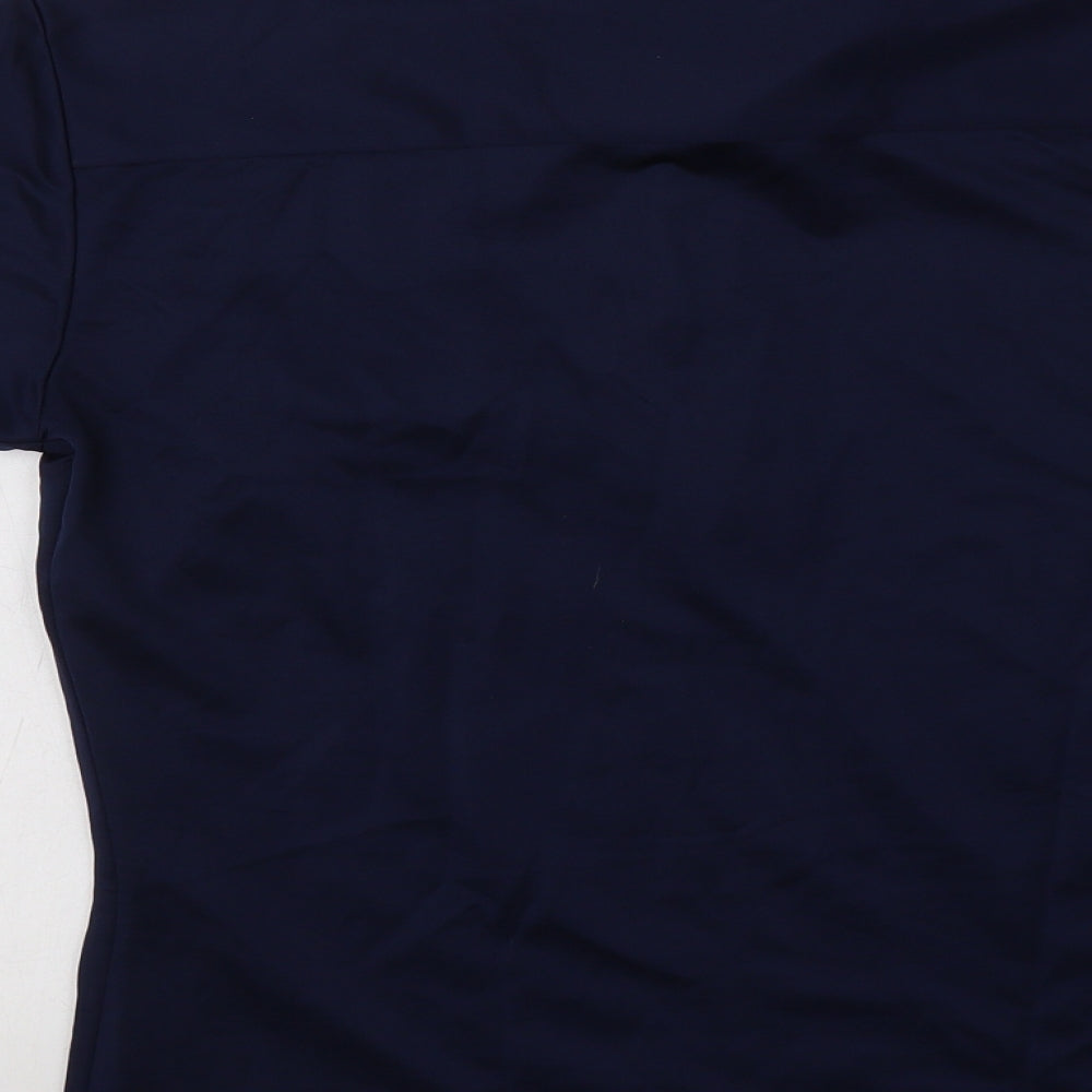 Double TWO Womens Blue  Polyester Basic Polo Size M Collared