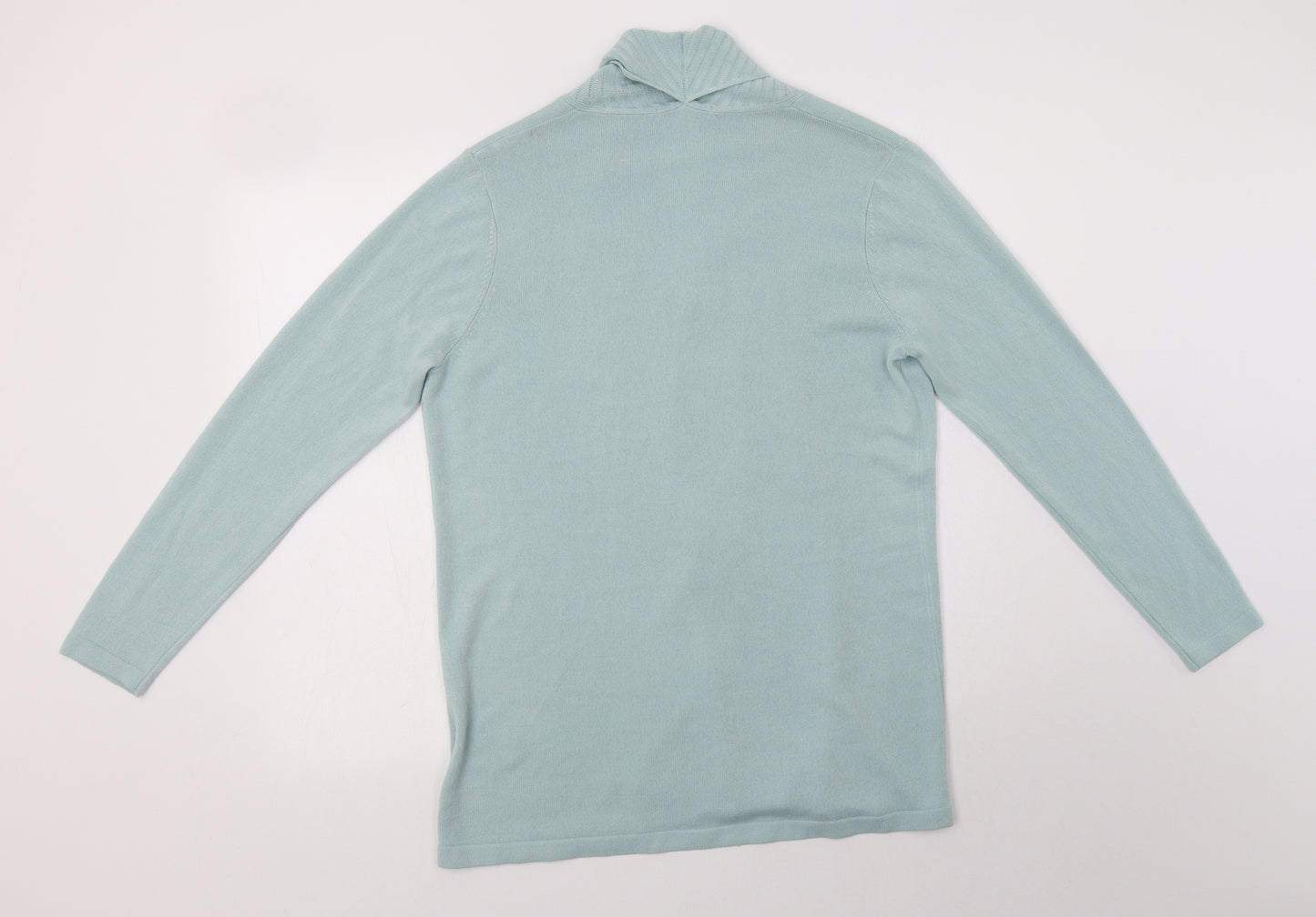 m&s Womens Green V-Neck  Acrylic Cardigan Jumper Size 16