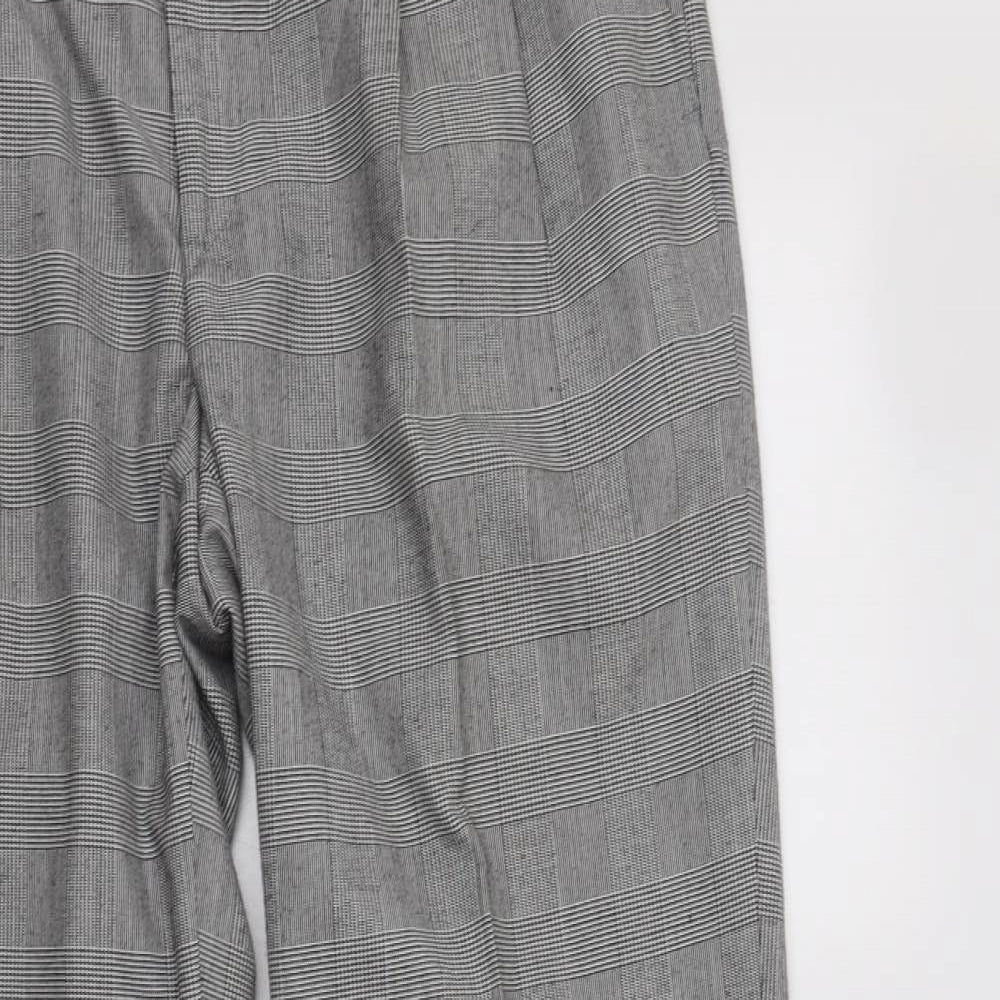 GTC Mens Black Check Polyester Dress Pants Trousers Size 34 L31 in Regular Button