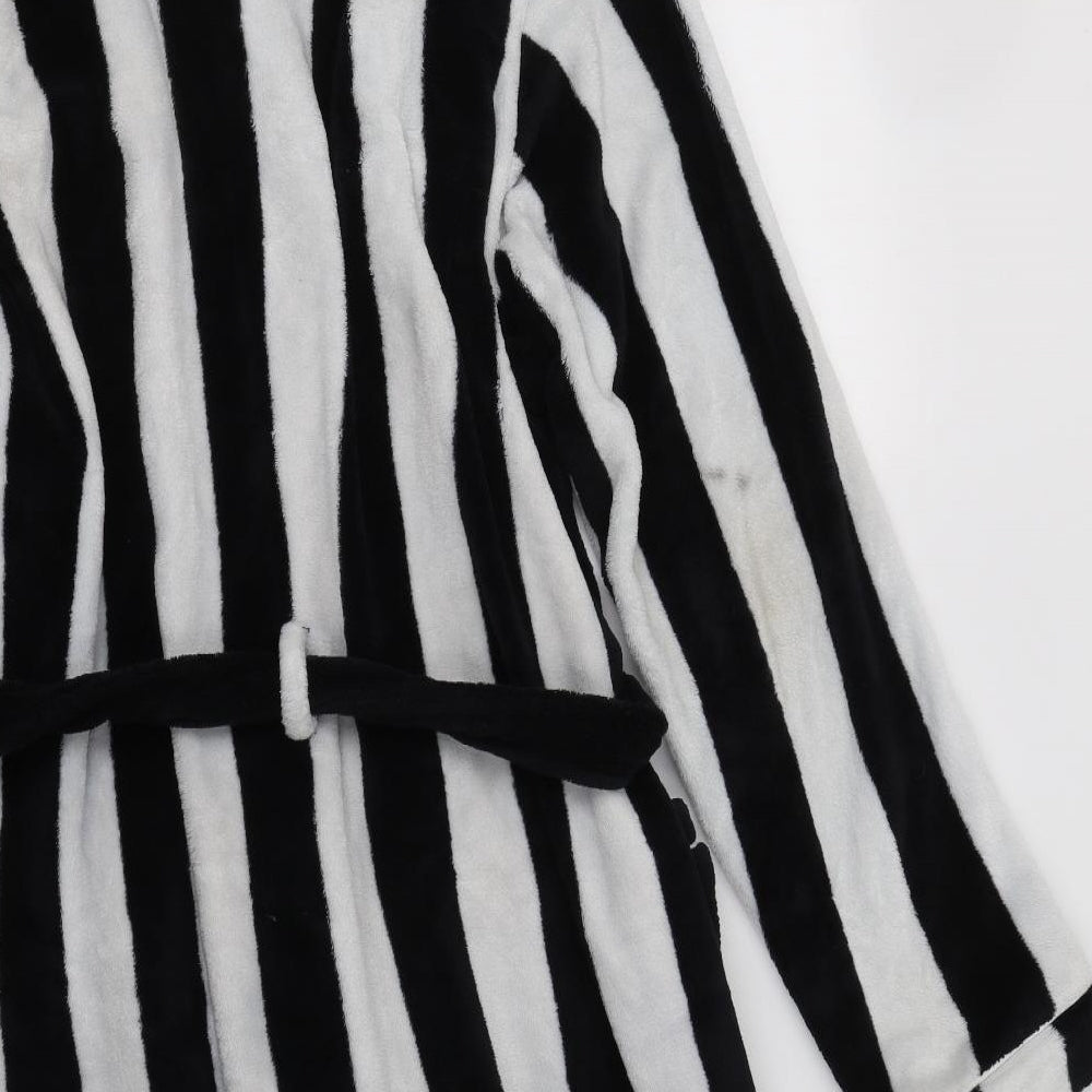 Newcastle United Mens Black Striped Polyester  Robe Size M