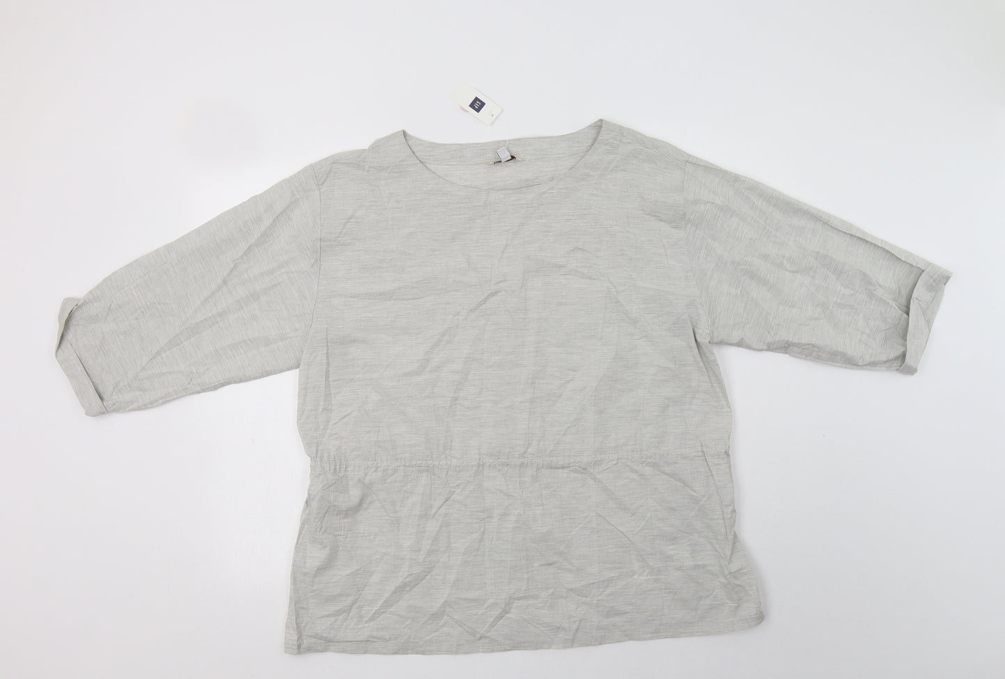 Gap Womens Grey  Cotton Basic Blouse Size XL Round Neck