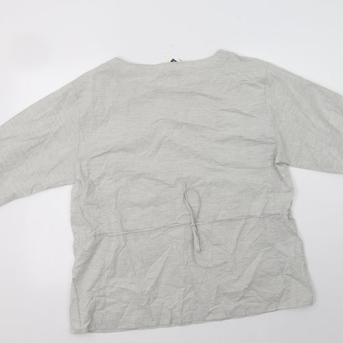 Gap Womens Grey  Cotton Basic Blouse Size XL Round Neck