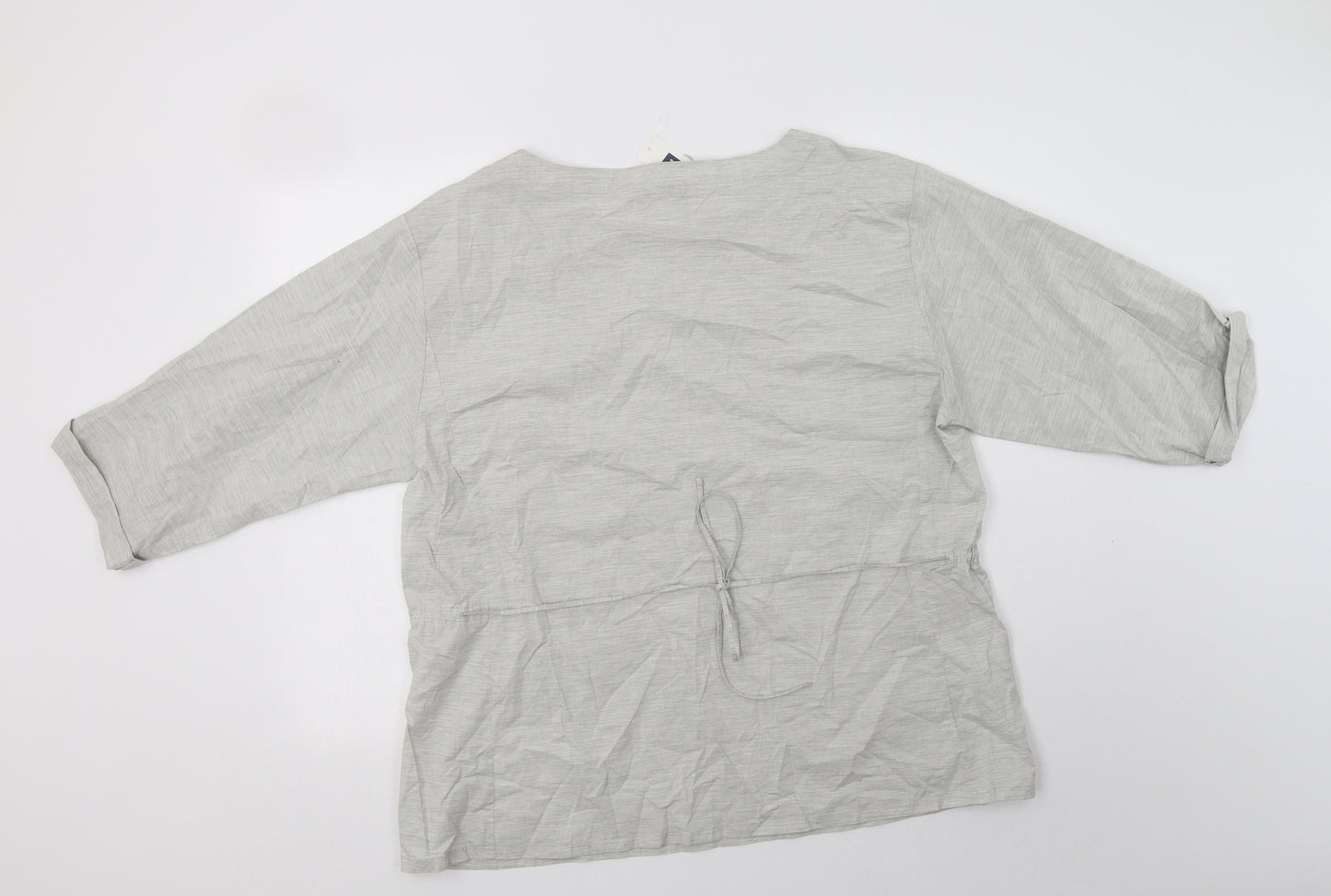 Gap Womens Grey  Cotton Basic Blouse Size XL Round Neck