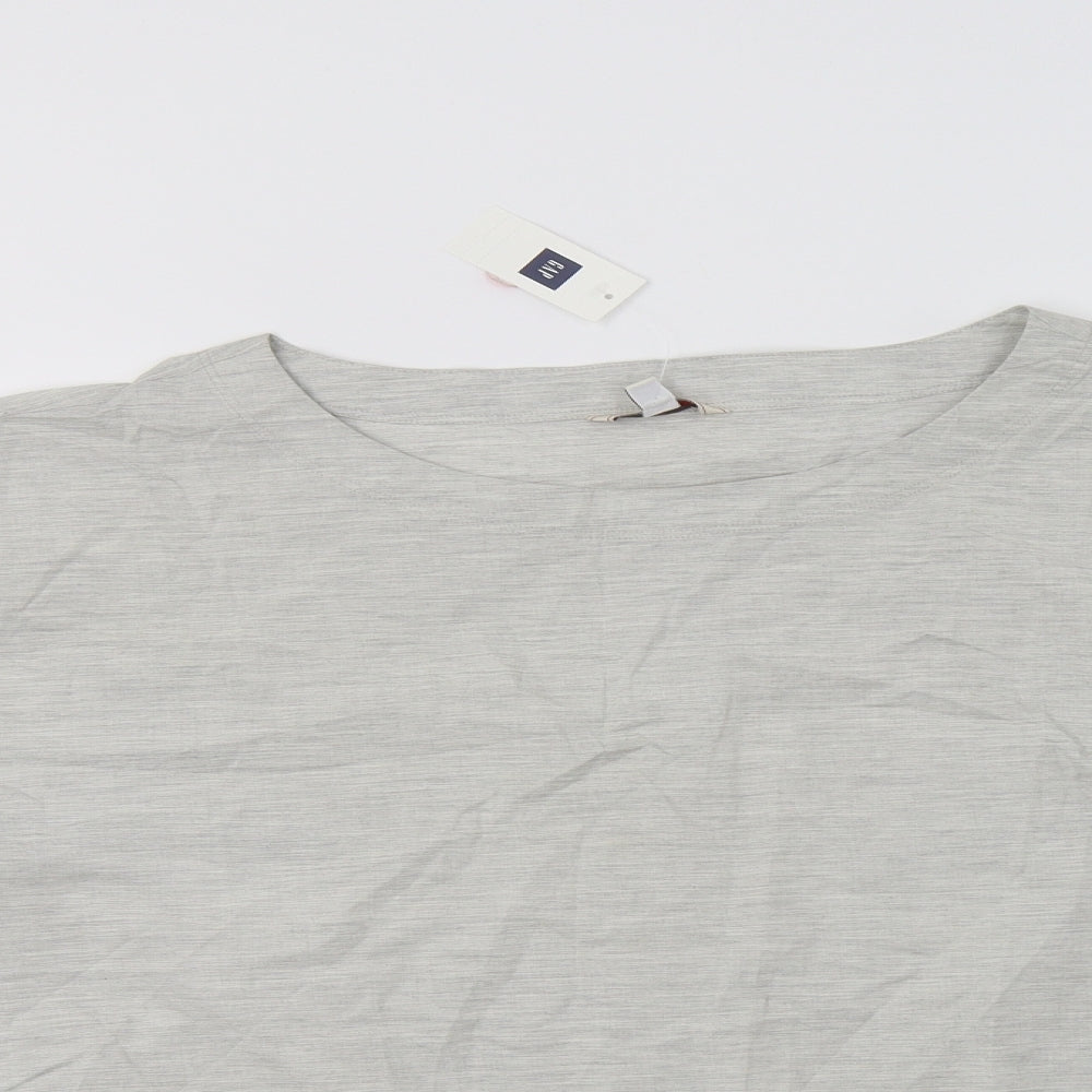 Gap Womens Grey  Cotton Basic Blouse Size XL Round Neck