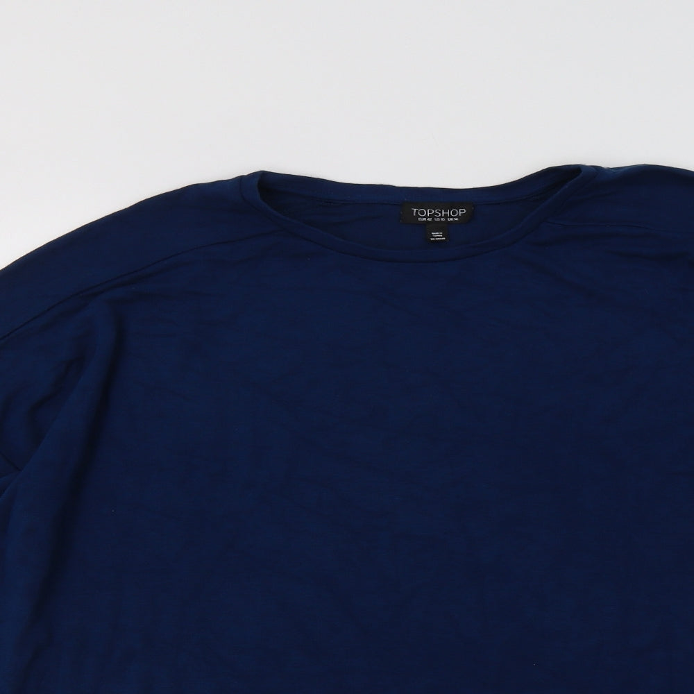 Topshop Womens Blue  Viscose Tunic Sweatshirt Size 14