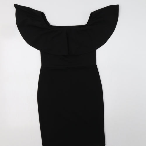 Primark Womens Black  Polyester Bodycon  Size 8  Off the Shoulder
