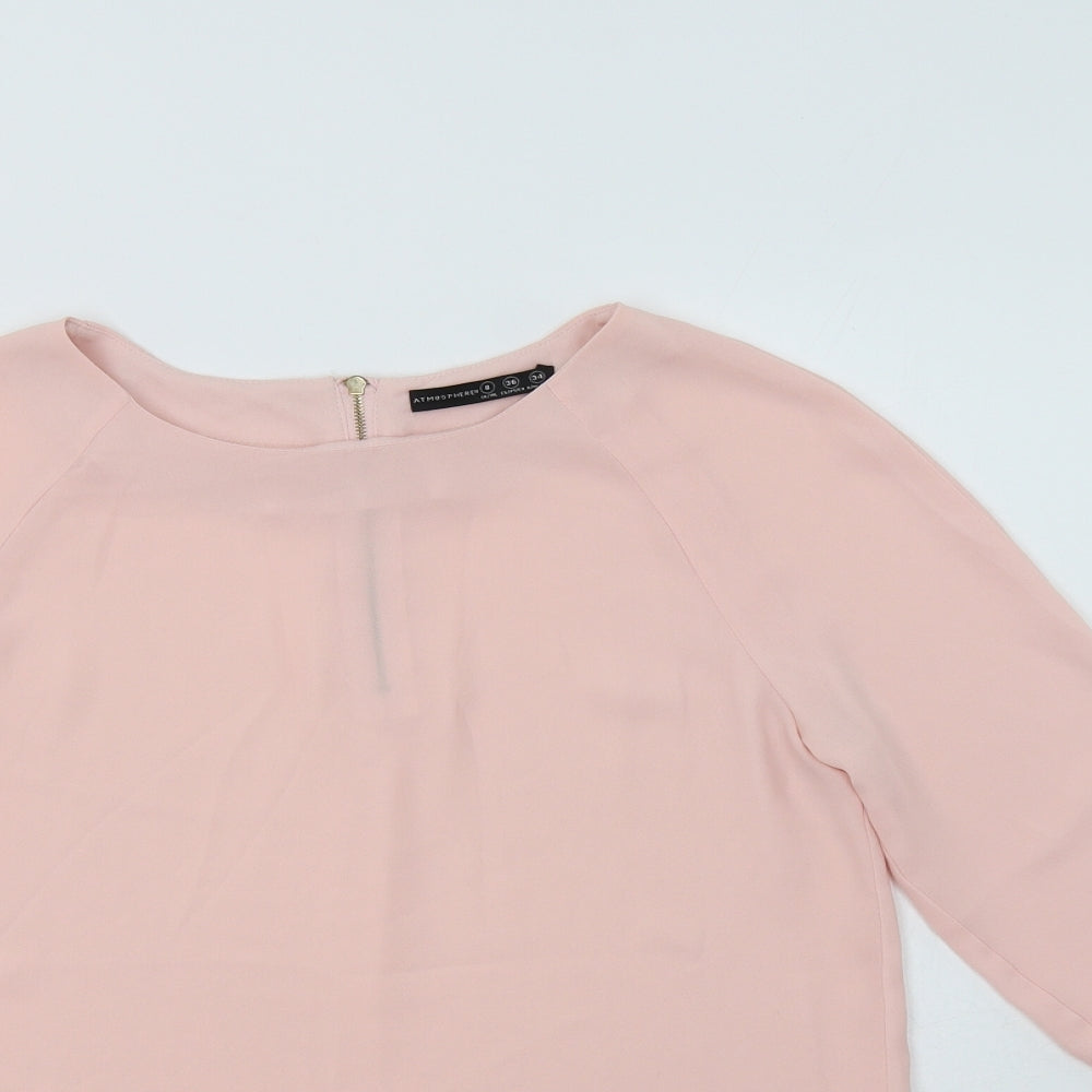 Primark Womens Pink  Polyester Basic Blouse Size 8 Round Neck
