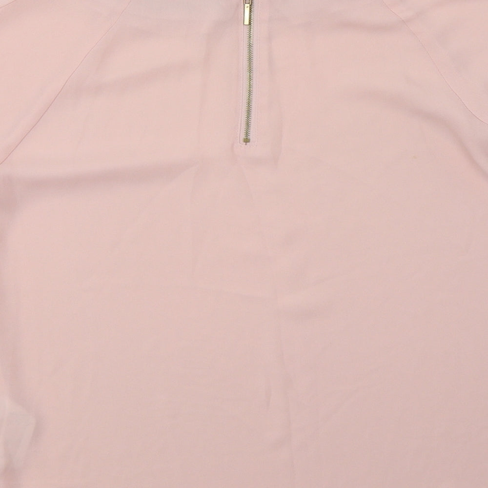 Primark Womens Pink  Polyester Basic Blouse Size 8 Round Neck