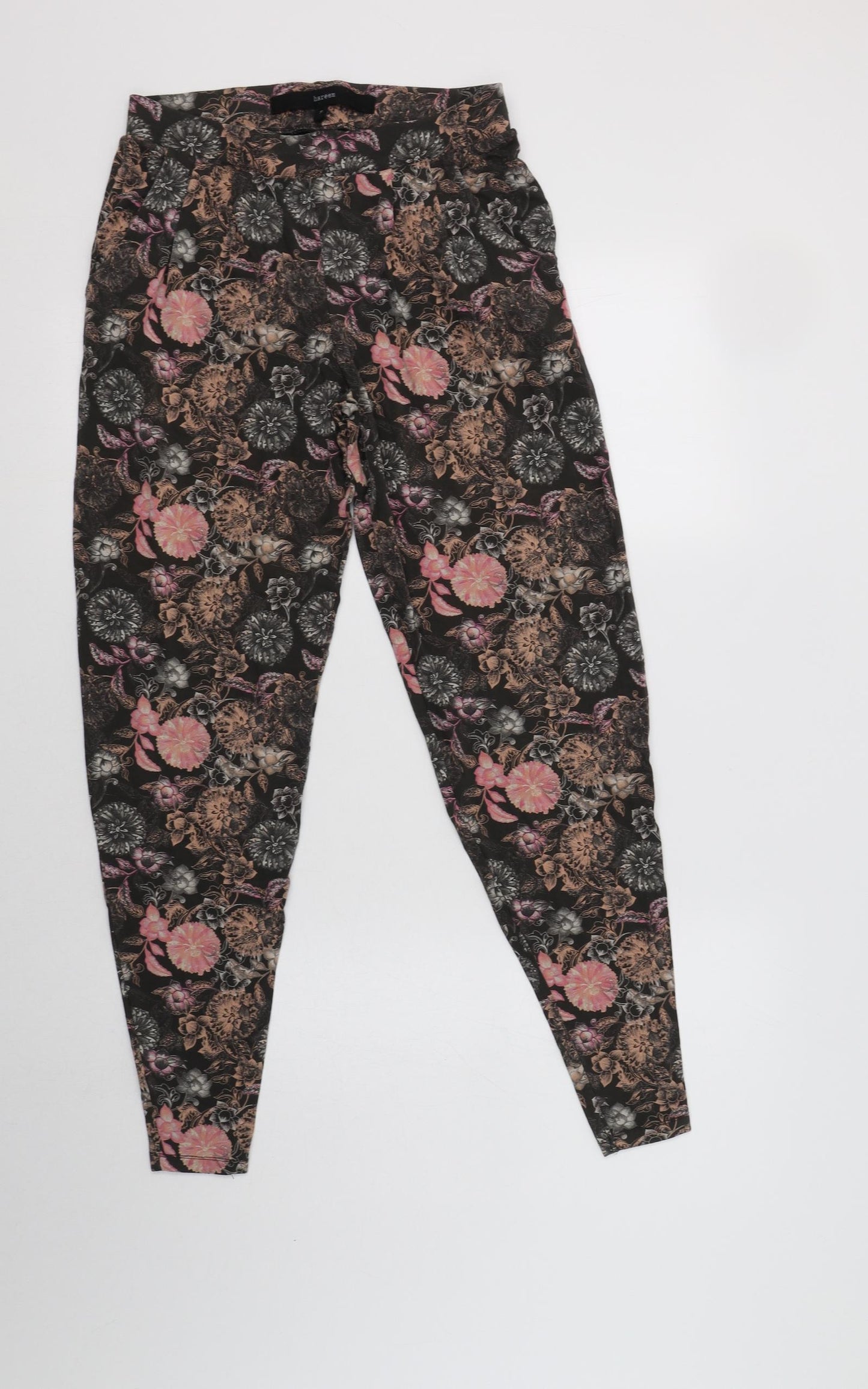 NEXT Womens Multicoloured Floral Viscose Harem Trousers Size 8 L28 in Regular