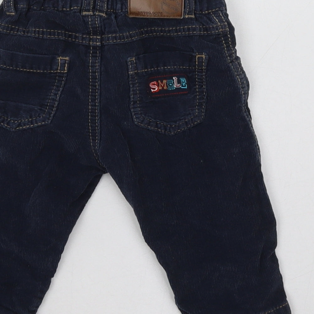 M&S Baby Blue  Cotton Jogger Jeans Size 6-9 Months  Button