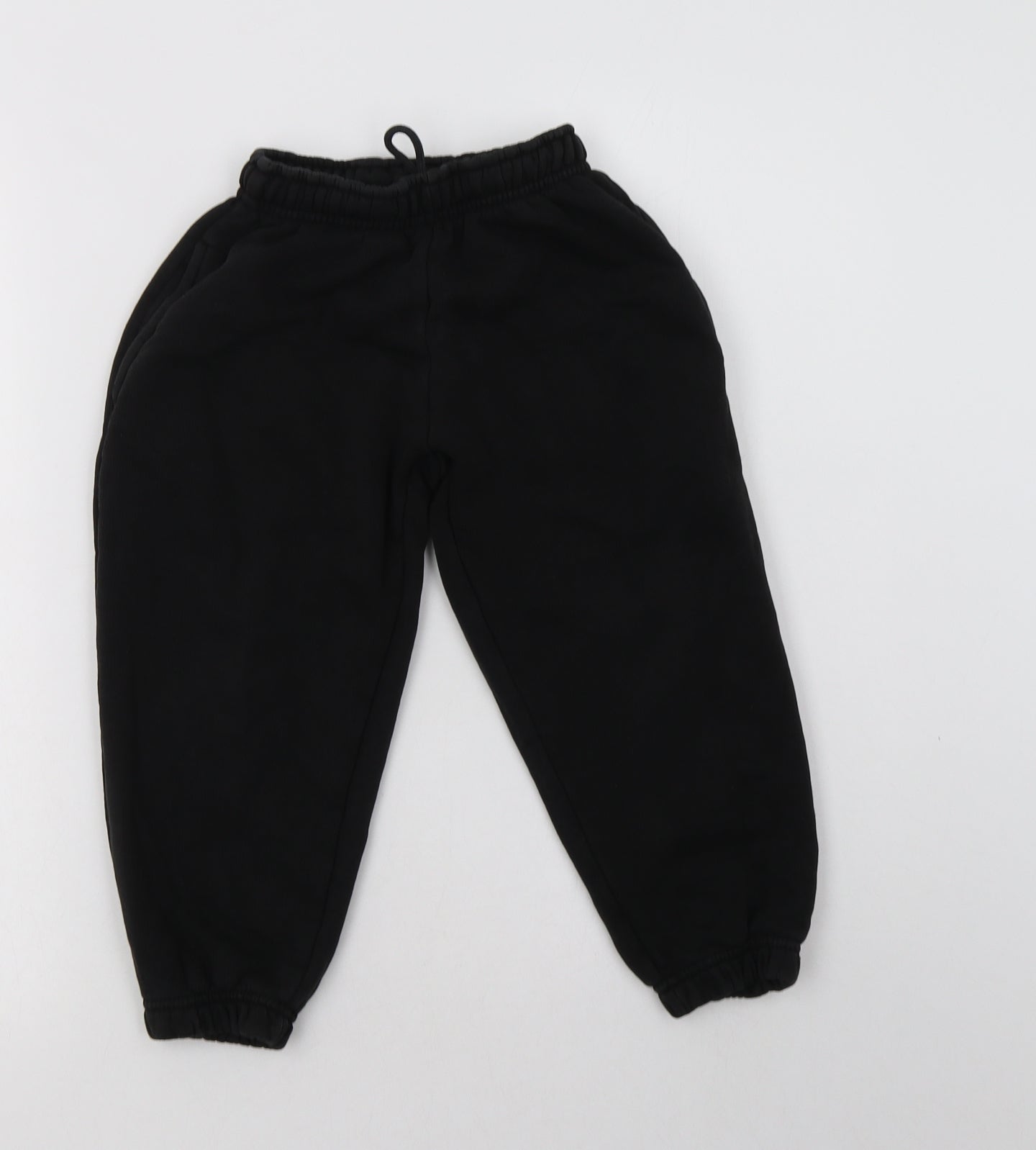 Sportex Boys Black  Cotton Jogger Trousers Size 3-4 Years  Regular Drawstring
