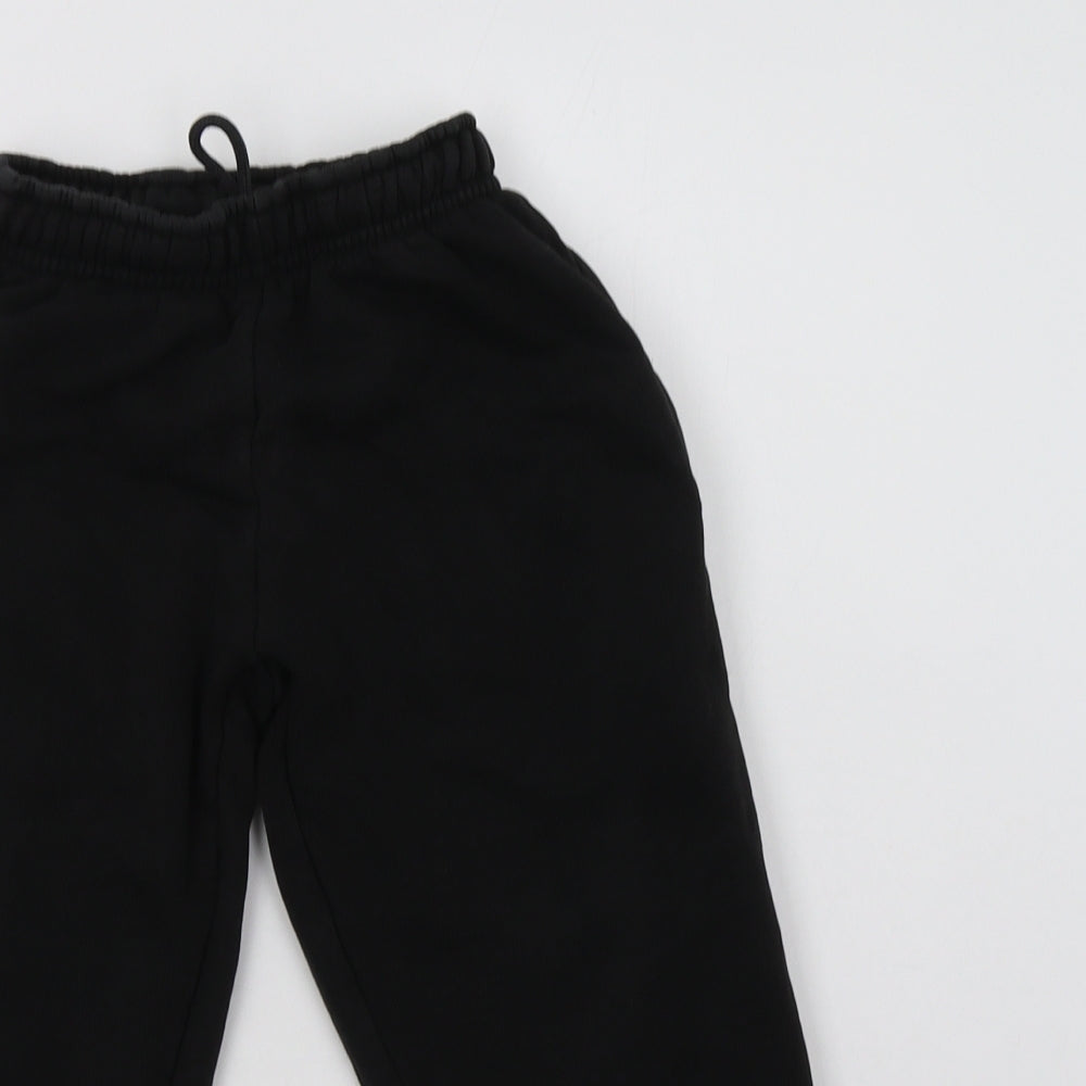 Sportex Boys Black  Cotton Jogger Trousers Size 3-4 Years  Regular Drawstring