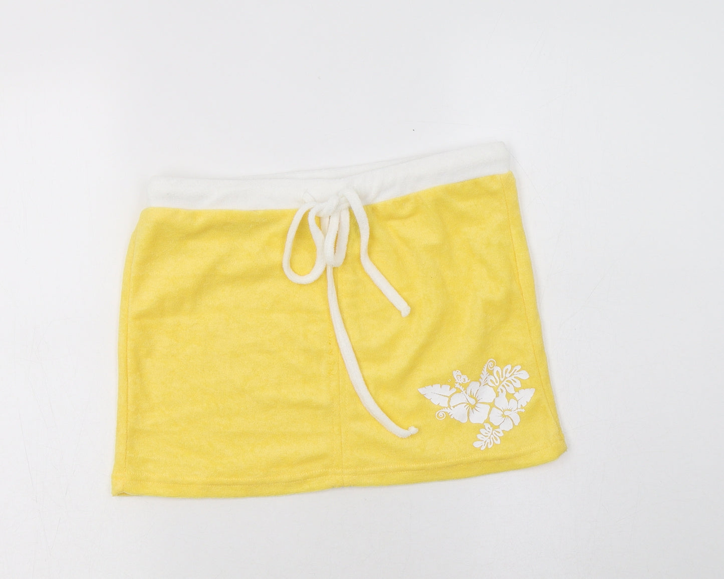 SheIn Womens Yellow  Polyester Mini Skirt Size S   Drawstring