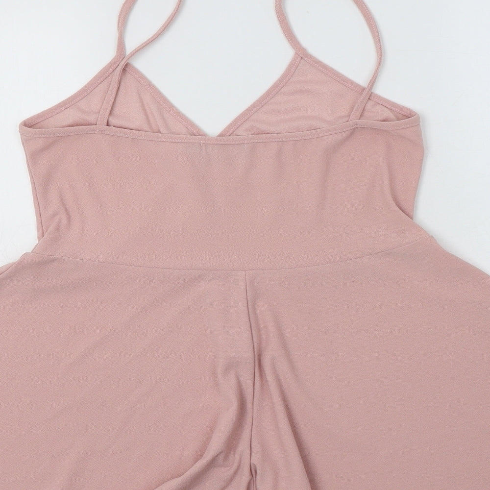 PRETTYLITTLETHING Womens Pink  Polyester Playsuit One-Piece Size 10