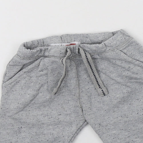 Minoti Baby Grey  Cotton Pedal Pusher Trousers Size 6-9 Months  Drawstring