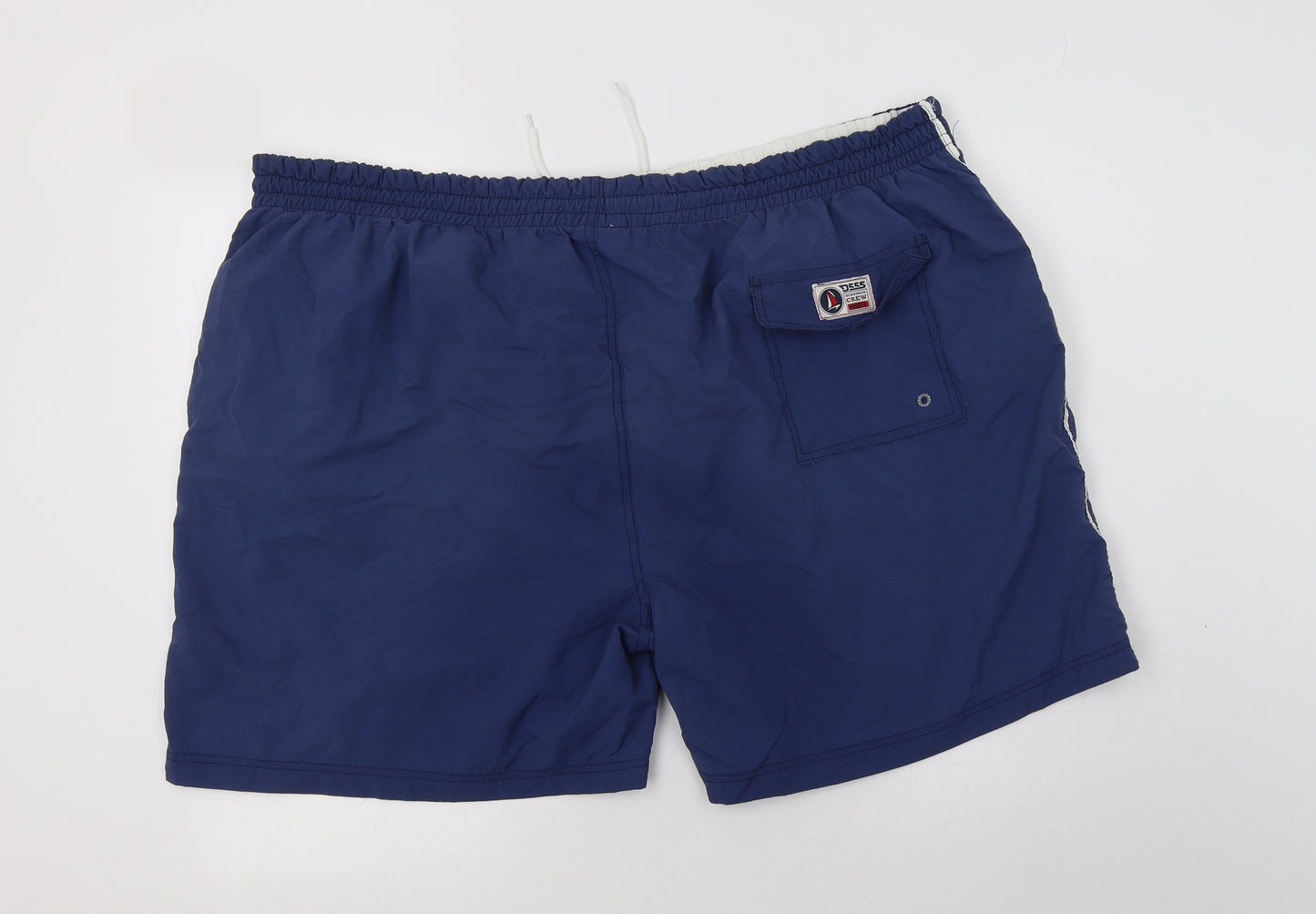 D555 Mens Blue  Polyester Bermuda Shorts Size 4XL L9 in Regular Drawstring