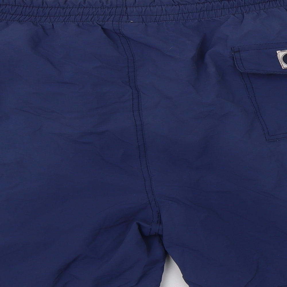 D555 Mens Blue  Polyester Bermuda Shorts Size 4XL L9 in Regular Drawstring