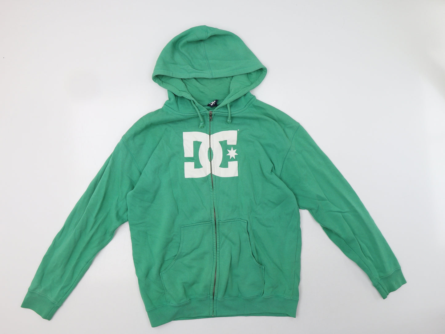 DC Mens Green  Cotton Full Zip Hoodie Size M