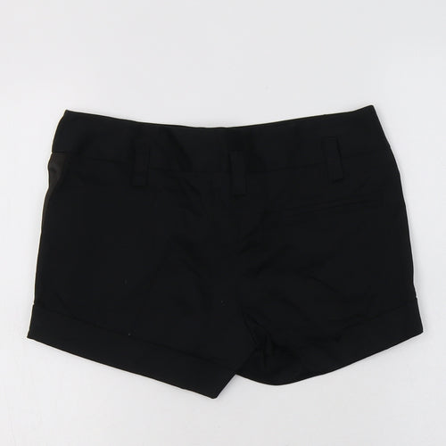 New Look Womens Black  Cotton Chino Shorts Size 6 L3 in Regular Button