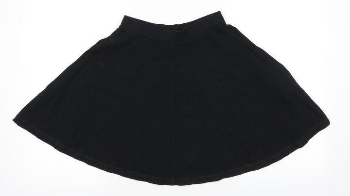 Topshop Womens Black Cotton Flare Skirt Size 6 - Gym Skirt Style