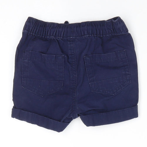 George Boys Blue  Cotton Cropped Trousers Size 12-18 Months  Drawstring - Dark Blue shorts