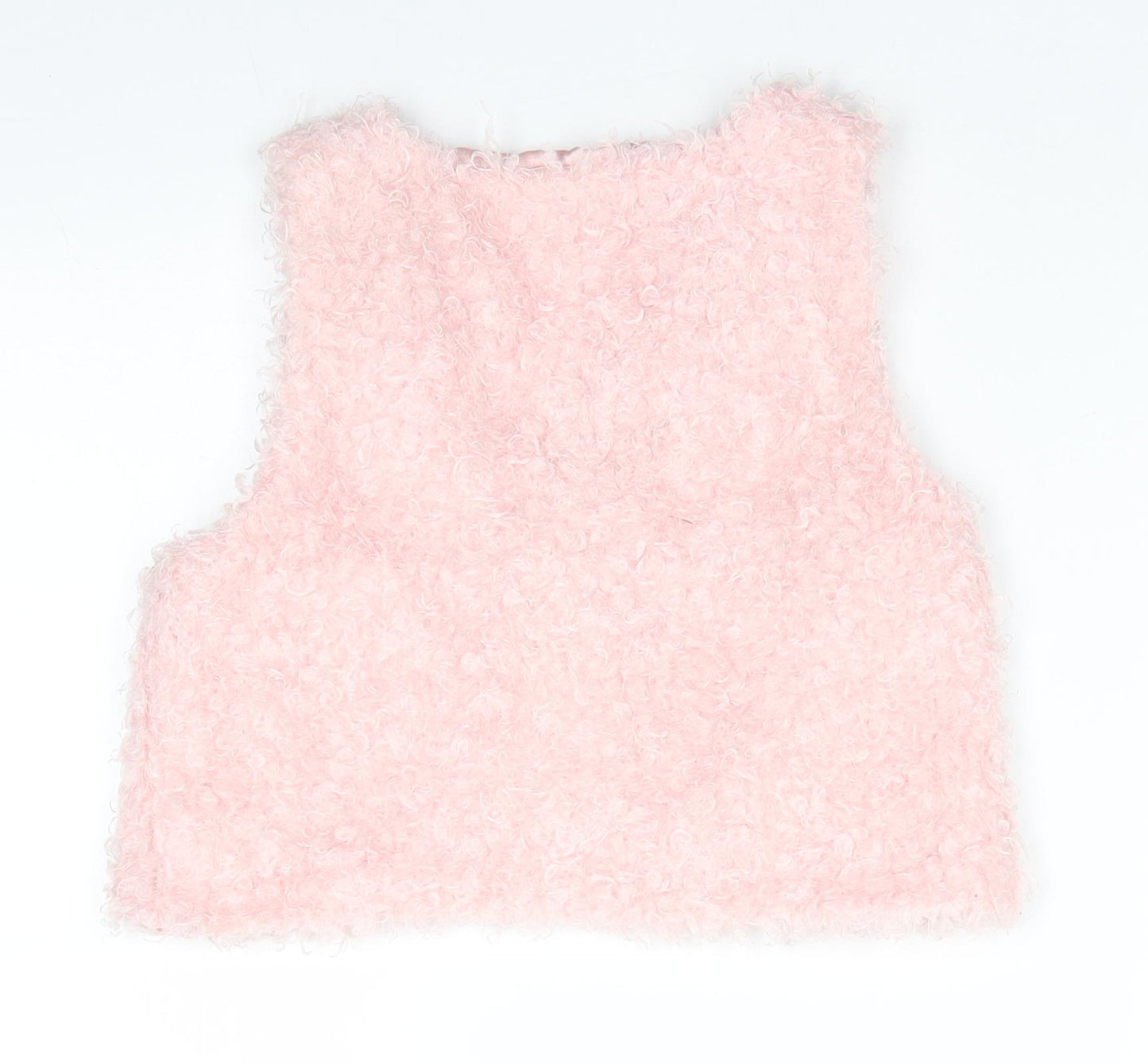 H&M Girls Pink   Gilet Waistcoat Size 12-13 Years   - Looped thread look Pale pink