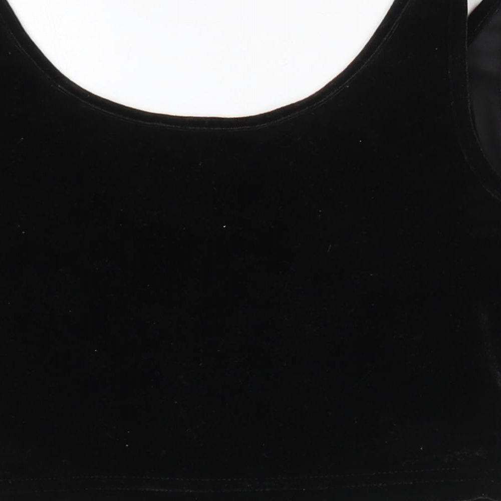 SheIn Womens Black  Polyester Basic Blouse Size 6 Round Neck - Corset style