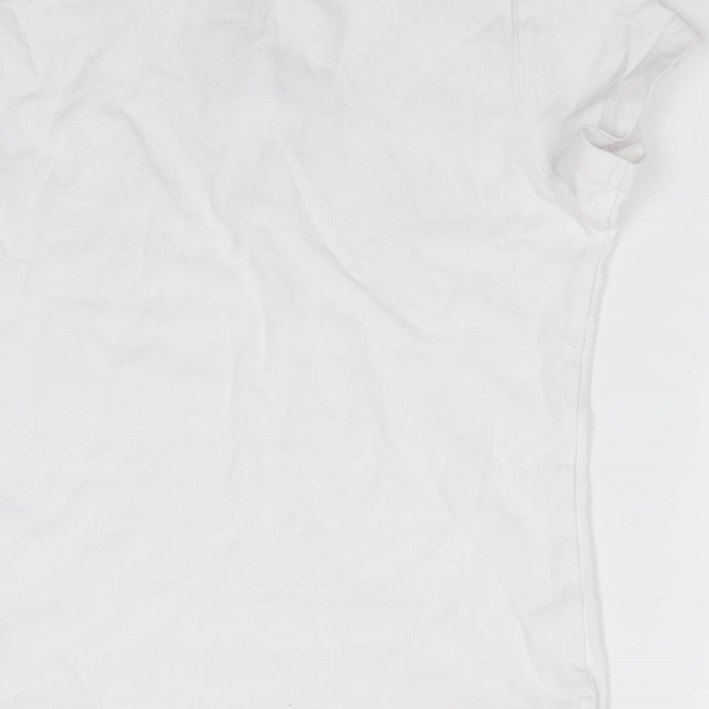 Smart Start Girls White  Cotton Basic Polo Size 8-9 Years Collared Button - Fluted edged collar