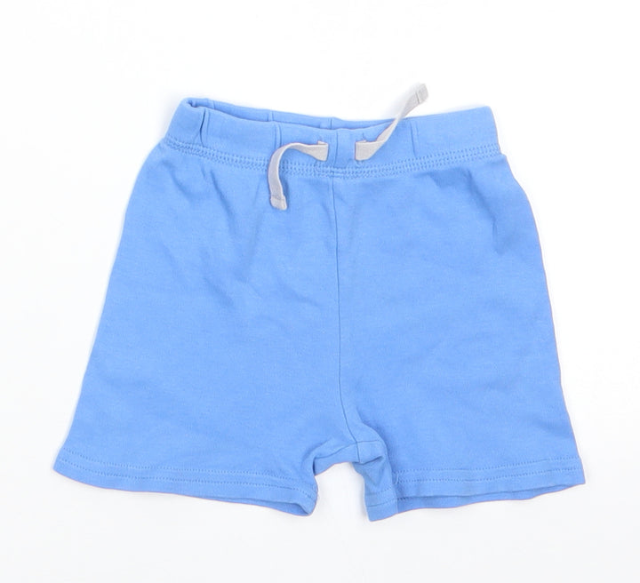 George Boys Blue  Cotton Sweatpants Trousers Size 6-9 Months   - Sky Blue