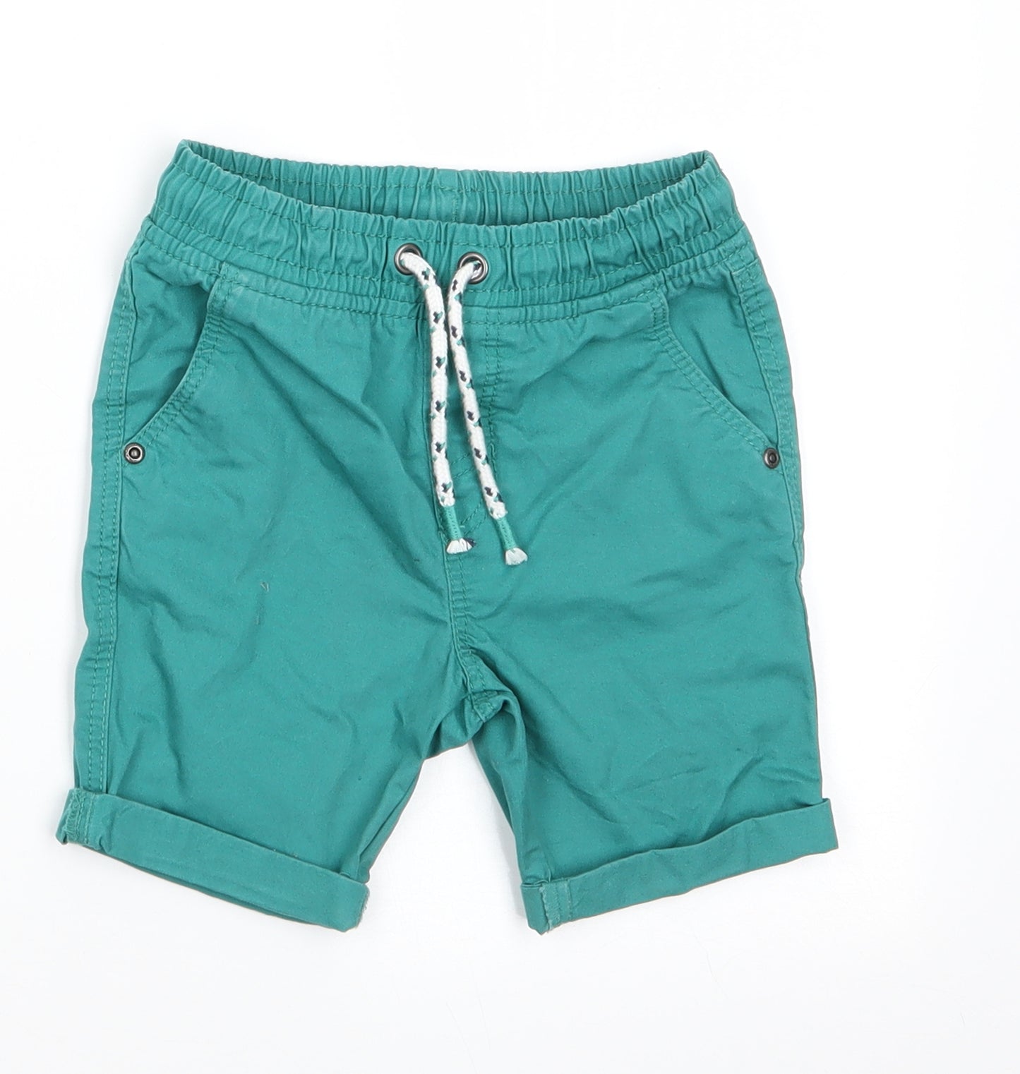 TU Kids Boys Green  Cotton Chino Shorts Size 3 Years  Regular Drawstring - Jade Green
