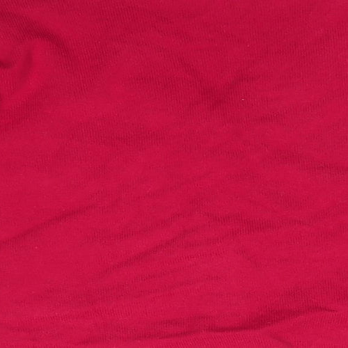 School Wear Girls Red V-Neck  Cotton Cardigan Jumper Size 7 Years  Button - Scalloped Edging