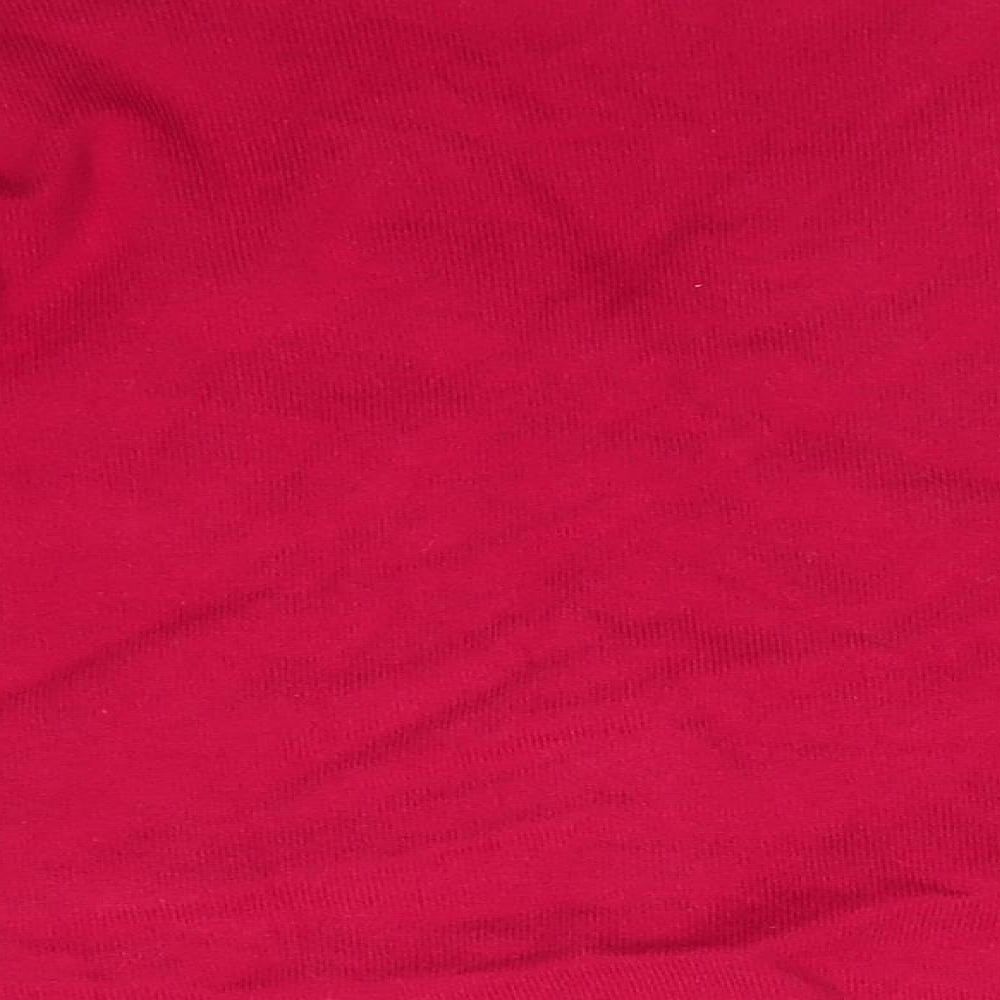 School Wear Girls Red V-Neck  Cotton Cardigan Jumper Size 7 Years  Button - Scalloped Edging