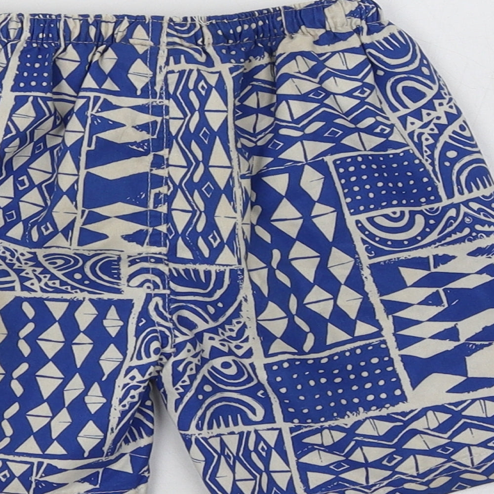 hullabaloo Boys Blue Geometric Polyester Bermuda Shorts Size 4-5 Years  Regular Drawstring