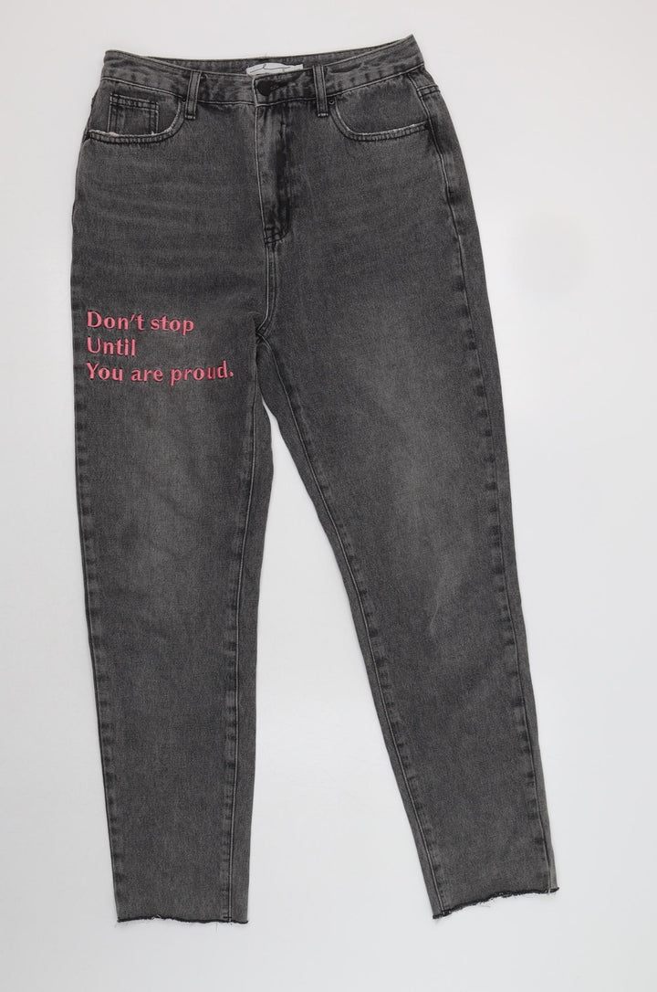 By Egreis Womens Grey  Cotton Tapered Jeans Size M L29 in Regular Button