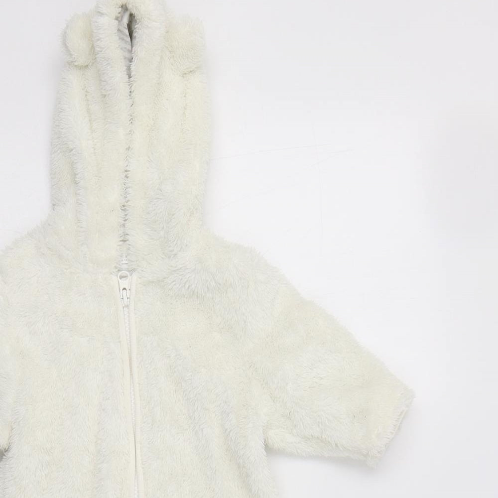 NEXT Baby White  Polyester Coverall One-Piece Size 3-6 Months  Zip