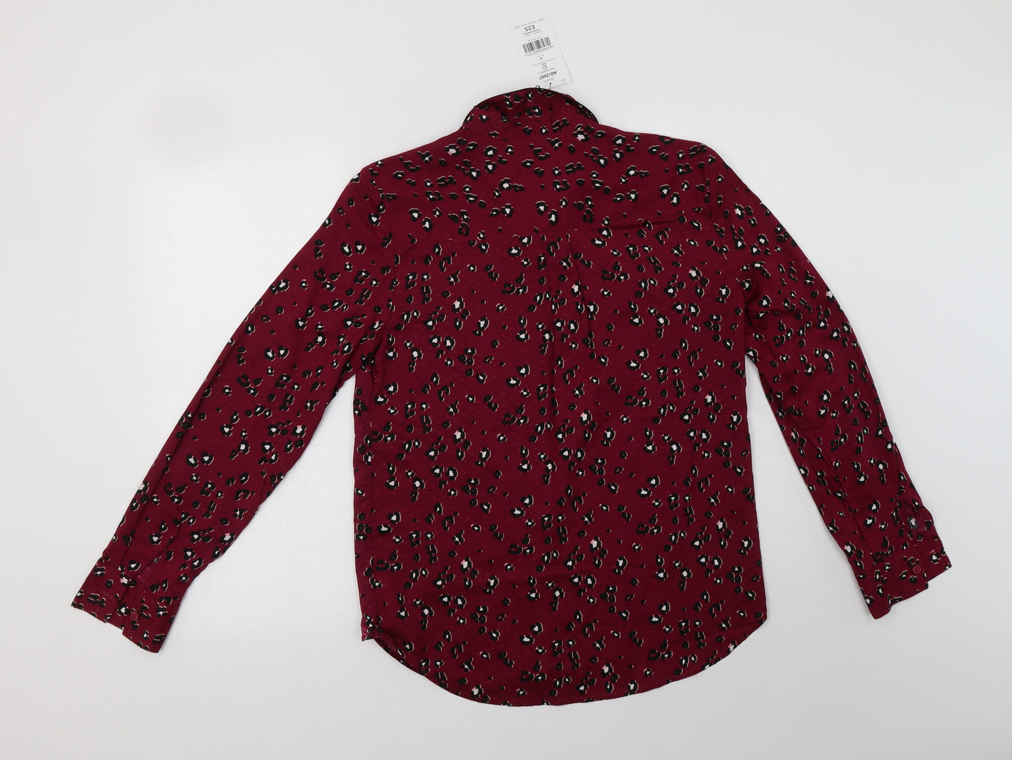 NEXT Womens Purple Animal Print Viscose Basic Button-Up Size 10 Collared