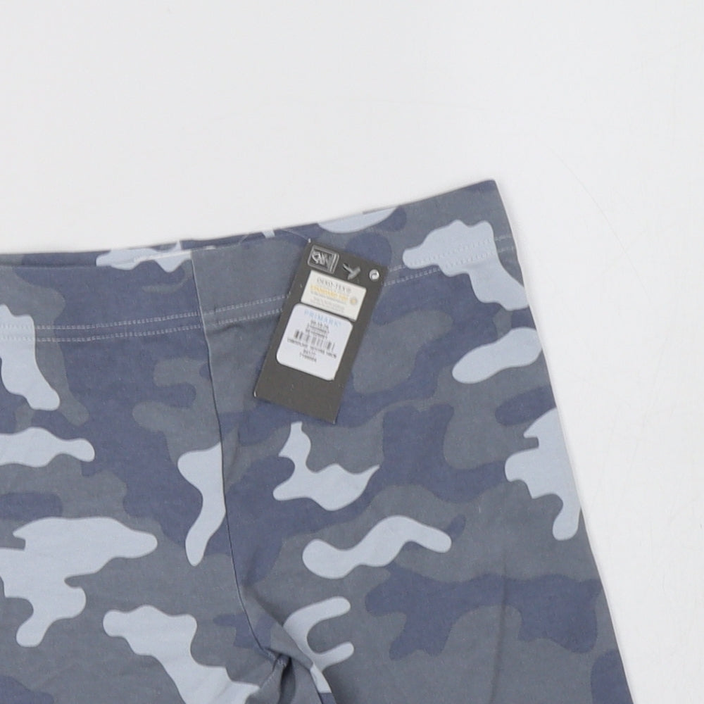 Primark Girls Blue Camouflage Cotton Sweat Shorts Size 10-11 Years  Regular