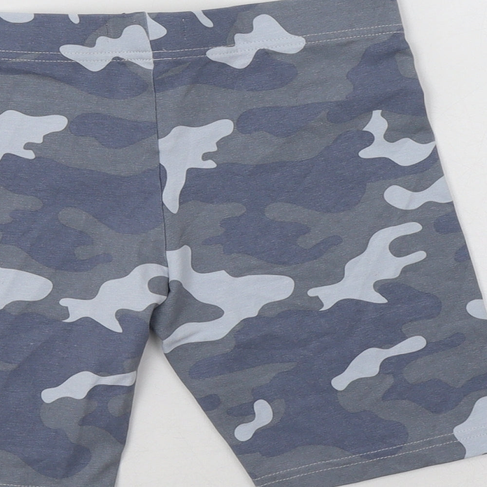 Primark Girls Blue Camouflage Cotton Sweat Shorts Size 10-11 Years  Regular