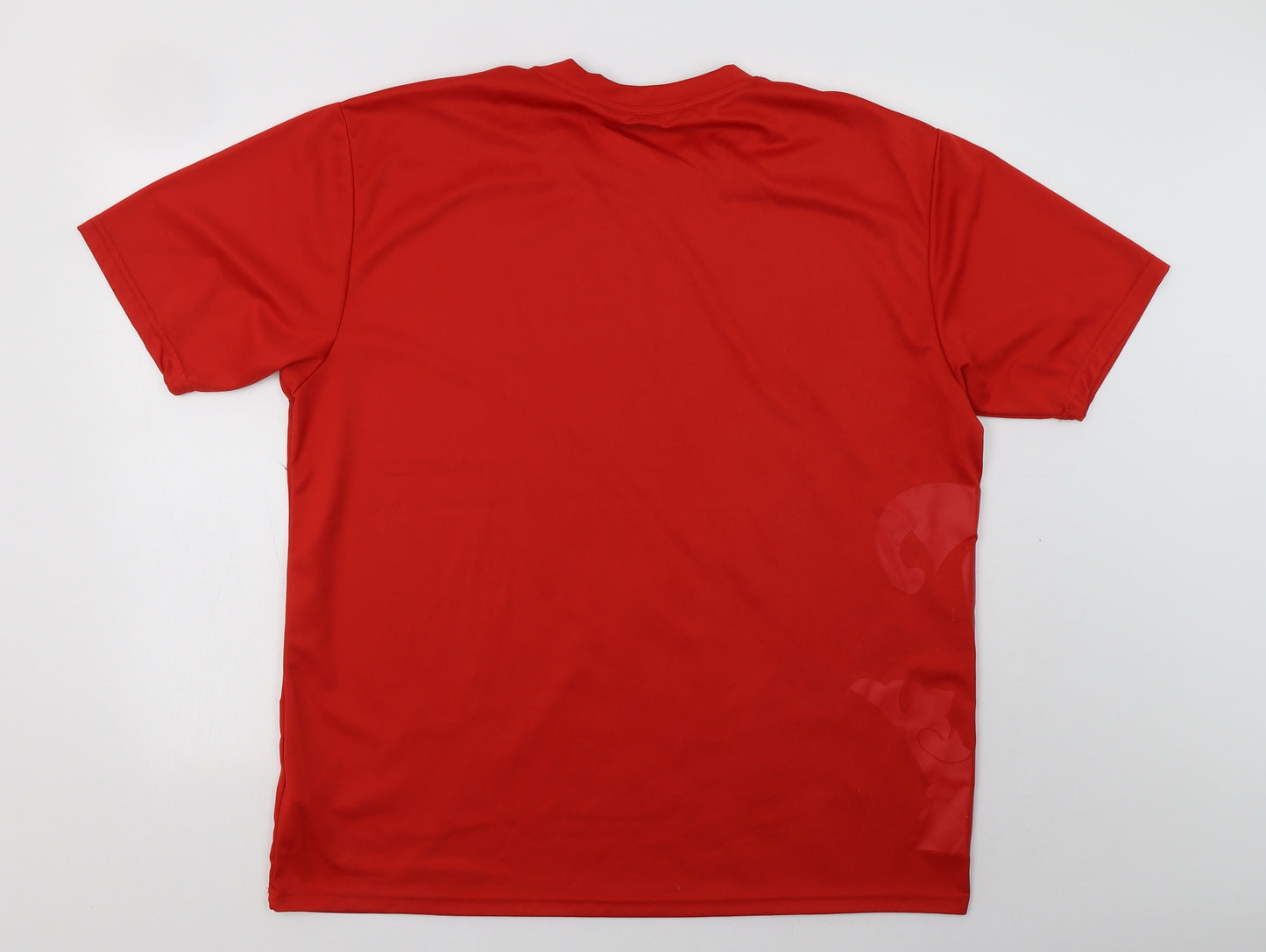 Rugby Heritage Mens Red  Polyester  T-Shirt Size 2XL Crew Neck  - Wales