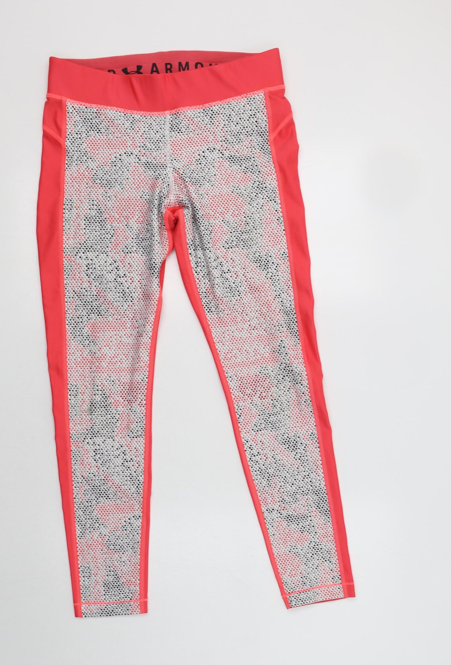 Under Armour` Womens Pink Geometric Polyester Compression Leggings Size L L29 in Regular