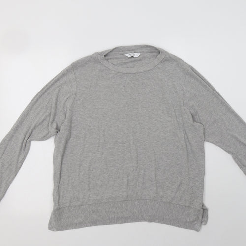 Nutmeg Womens Grey Solid Viscose Top Lounge Set Size 16