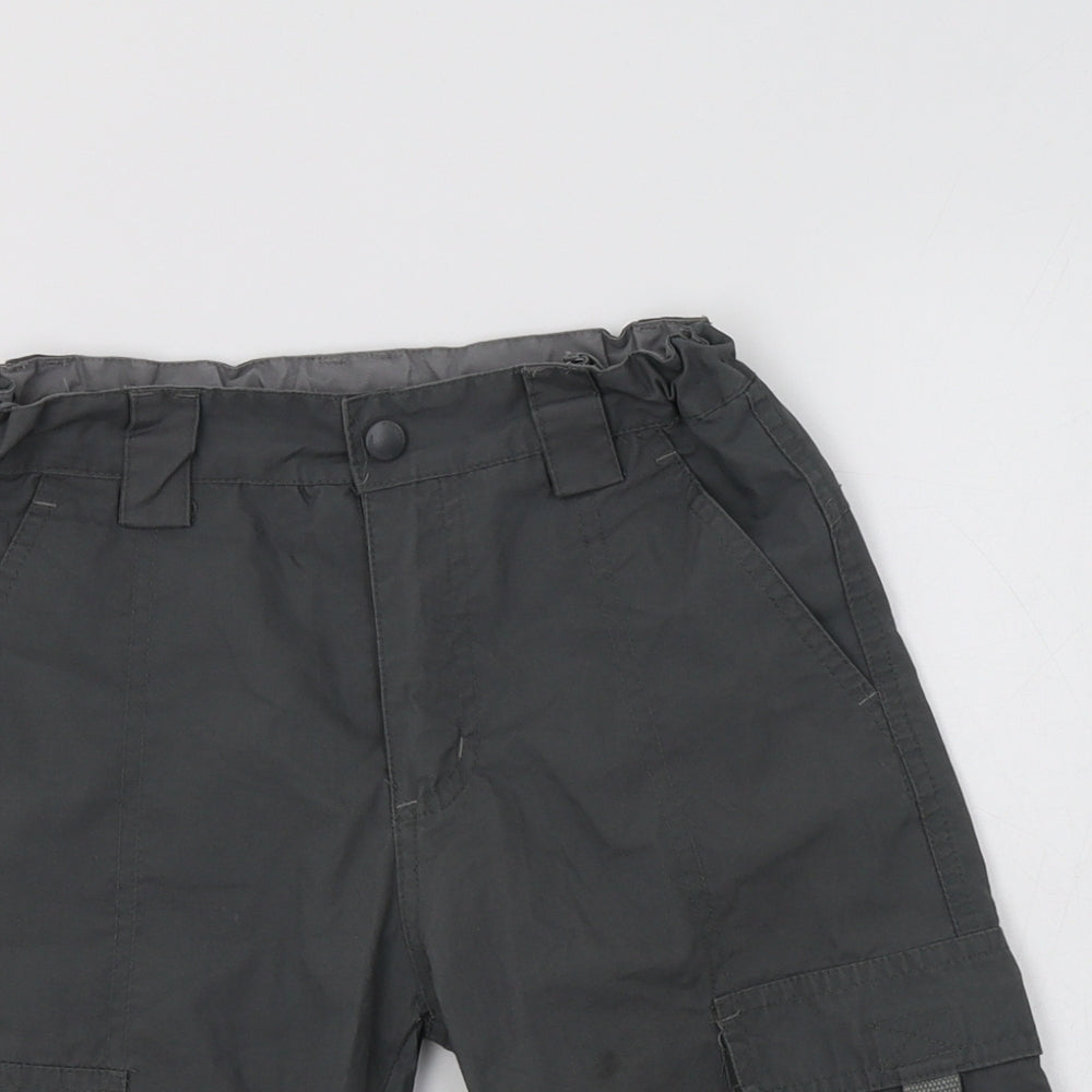 Mountain Warehouse Boys Grey  Polyester Cargo Shorts Size 7-8 Years  Regular Buckle